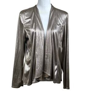 Chico's silver shimmer Jacket, metallic sheen, glamour, party, lightweight